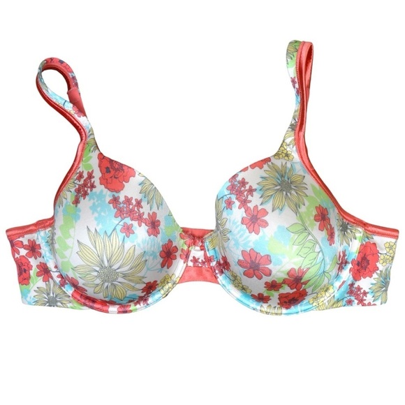 38C Vanity Fair Illumination Full Coverage Contour Bra Style 75338 Floral - Picture 1 of 6